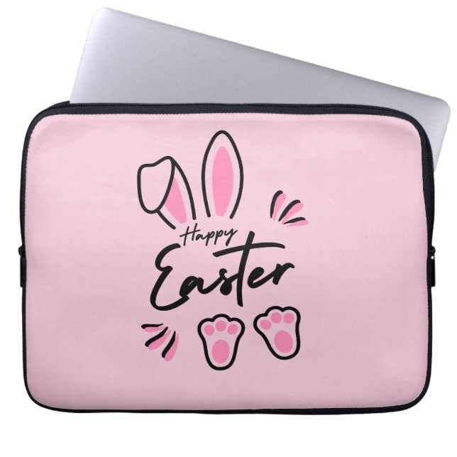 Happy Easter (Pink) Laptop Sleeve (Front)