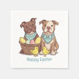 Happy Easter Pit Bull Dogs Napkin