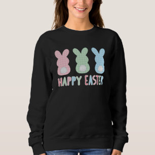 Happy Easter Plaid Bunny Multicolor Easter Bunny Sweatshirt