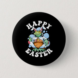 Happy Easter Playful Bunny 2 Inch Round Button