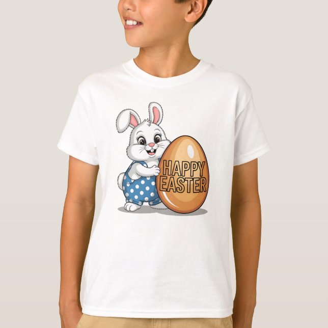 Happy Easter Polka Dot Bunny T-Shirt (Front)