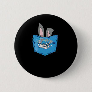 Happy Easter Pop Peeking Bunny 2 Inch Round Button