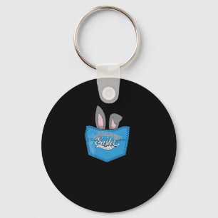 Happy Easter Pop Peeking Bunny Keychain