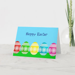 Happy Easter powder blue cute egg design Holiday Card