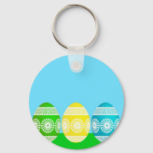 Happy Easter powder blue cute egg design Keychain