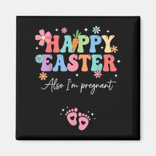 Happy Easter Pregnancy Announcement New Mom Magnet