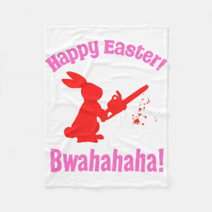 Happy Easter - Psycho Bunny Fleece Blanket