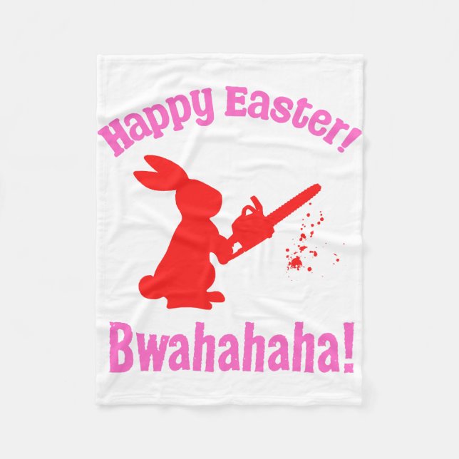 Happy Easter - Psycho Bunny  Fleece Blanket (Front)