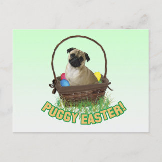 Happy Easter Pug Postcard