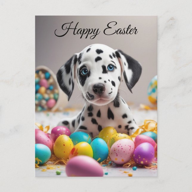 Happy Easter puppy Holiday Postcard (Front)