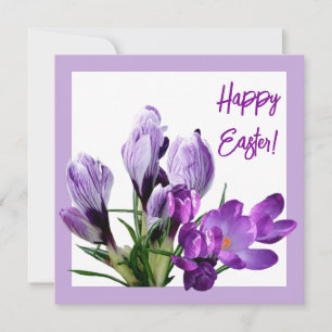 Happy Easter purple floral bright colorful boho Card