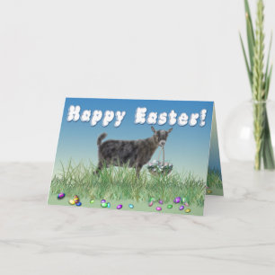 Happy Easter Pygmy 2 Goat Holiday Card