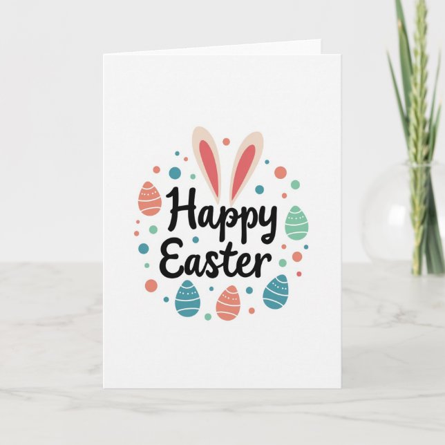 Happy Easter Rabbit Ears Card (Front)