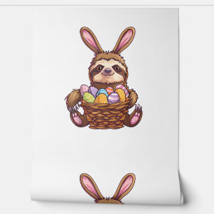 Happy Easter Rabbit Easter Eggs Basket Sloth Easte Wallpaper