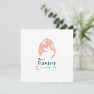 Happy Easter – Rabbit & Egg Floral Design Invitation