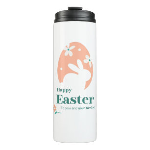 Happy Easter – Rabbit & Egg Floral Design Thermal Tumbler