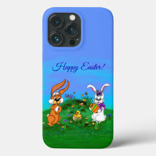 Happy Easter! Rabbit with Bunny and Chick iPhone 13 Pro Case