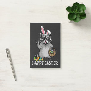 Happy Easter Raccoon Bunny Post-it Notes