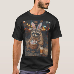 Happy Easter Raccoon Egg Basket Funny Easter Men T-Shirt