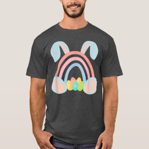Happy Easter Rainbow Bunny Egg Easter Day Cute  T-Shirt