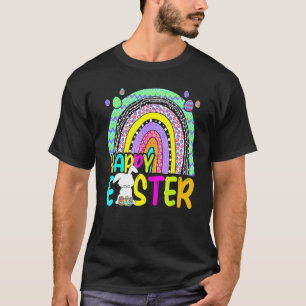 Happy Easter Rainbow Bunny Rabbit Egg Hunting Bask T-Shirt