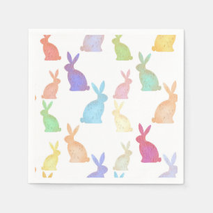 Happy Easter - Rainbow Bunny's pattern Napkin