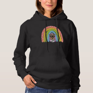 Happy Easter Rainbow Pug Eggs Bunny Ear Pug Hoodie