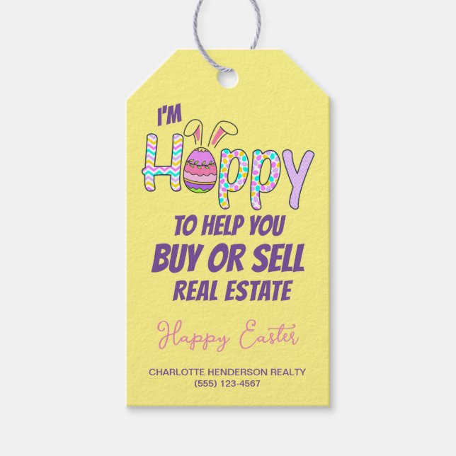 Happy Easter Real Estate Gift Tags (Front)