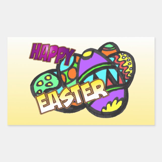 Happy Easter Rectangle Stickers (Front)