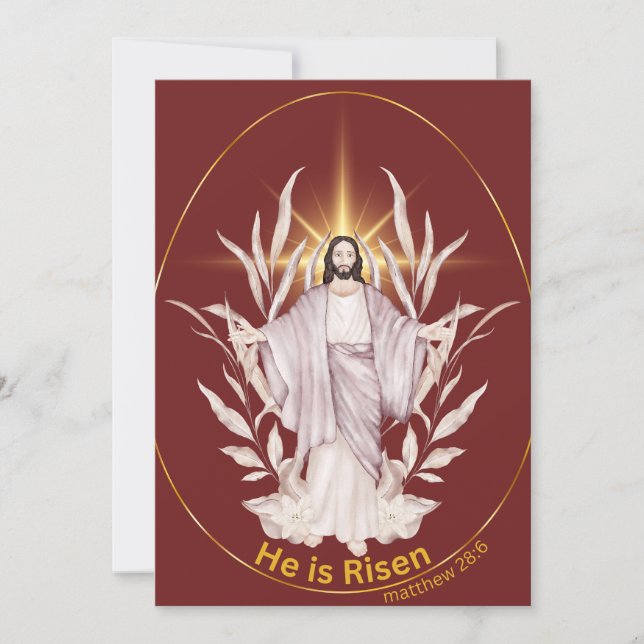Happy Easter, Religious - He is Risen Holiday Card (Front)
