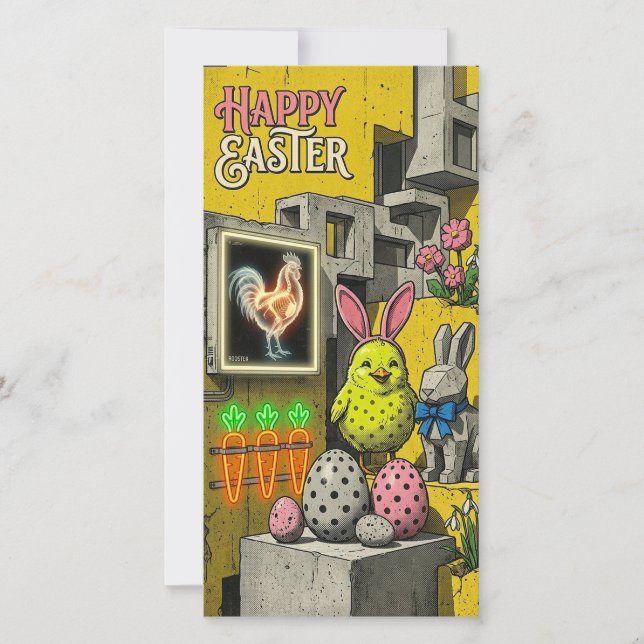 Happy Easter Retro Card (Front)