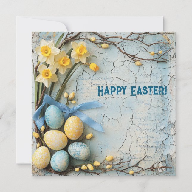 Happy Easter retro greeting card (Front)
