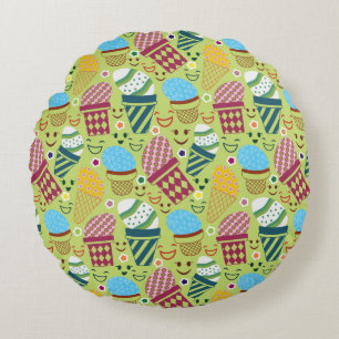 Happy Easter Round Pillow