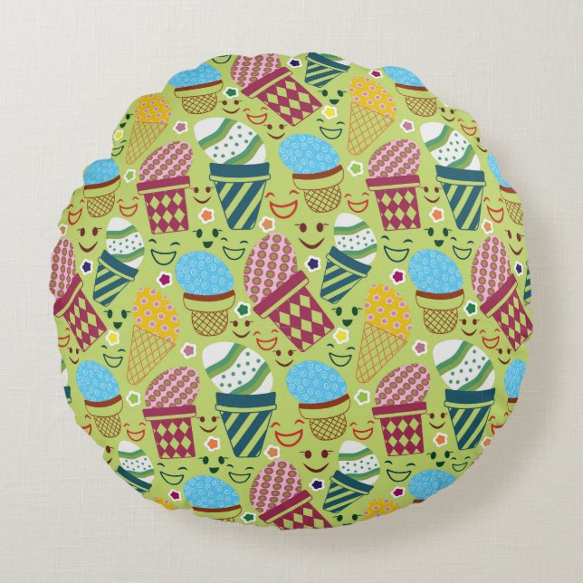 Happy Easter Round Pillow (Front)