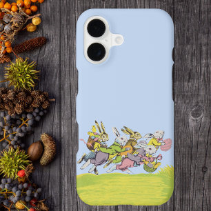 Happy Easter Running Pastel Rabbits
