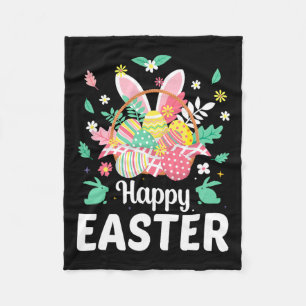 Happy Easter Sayings Egg Bunny Floral Gifts Womens Fleece Blanket