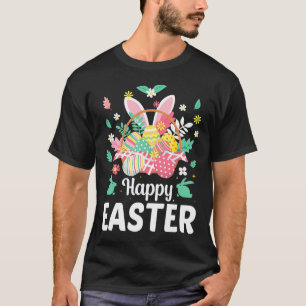 Happy Easter Sayings Egg Bunny Floral Gifts Womens T-Shirt