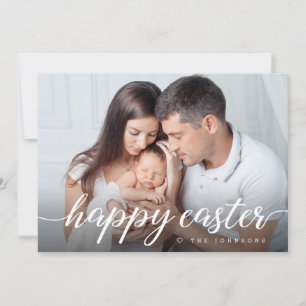 Happy Easter Script Custom Photo  Holiday Card