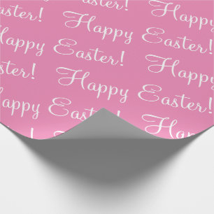 Happy Easter Script Pink Gift Wrapping Paper