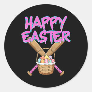 Happy Easter Sell T Ice Cream Drip With Egg Sket  Classic Round Sticker