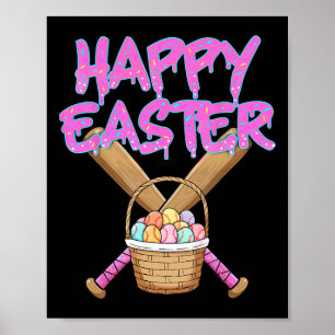 Happy Easter Sell T Ice Cream Drip With Egg Sket  Poster