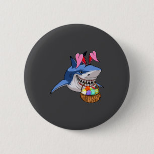 Happy Easter Shark Bunny With Easter Basket Boys G 2 Inch Round Button