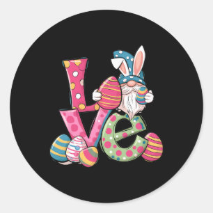 Happy Easter Shirt Gnome Easter Day Love Men Women Classic Round Sticker