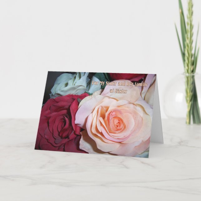 Happy Easter Sister And Brother-in-Law Card Roses (Front)