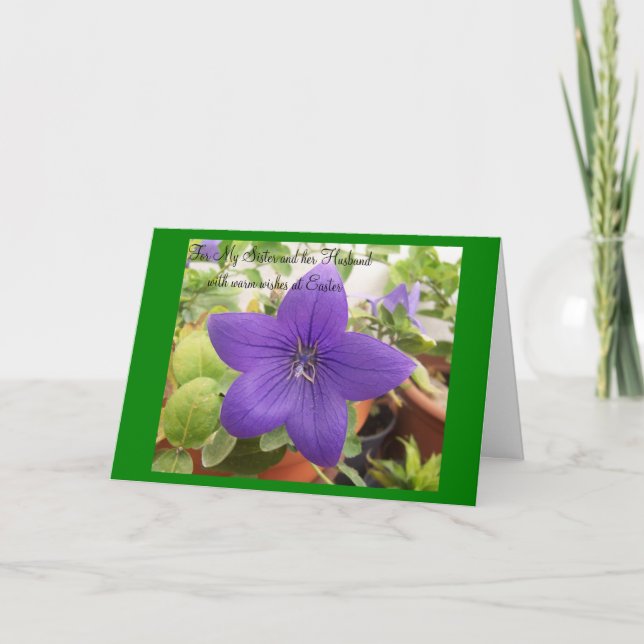 Happy Easter Sister And Husband Card - Flower (Front)