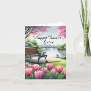 Happy Easter Sister Folded Greeting Card