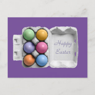 Happy Easter Six Pack Colourful Easter Eggs Postcard