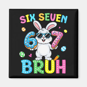 Happy Easter Six Seven Bruh Meme Bunny Rabbit Boy Magnet