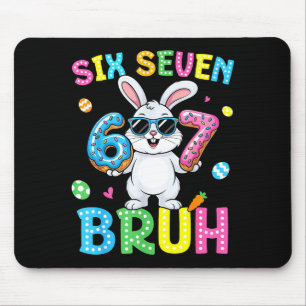 Happy Easter Six Seven Bruh Meme Bunny Rabbit Boy Mouse Pad