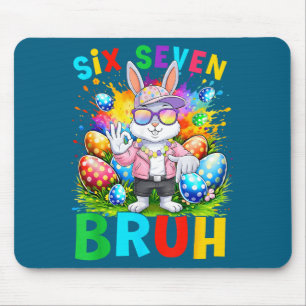 Happy Easter Six Seven Bruh Meme Bunny Rabbit Boy Mouse Pad